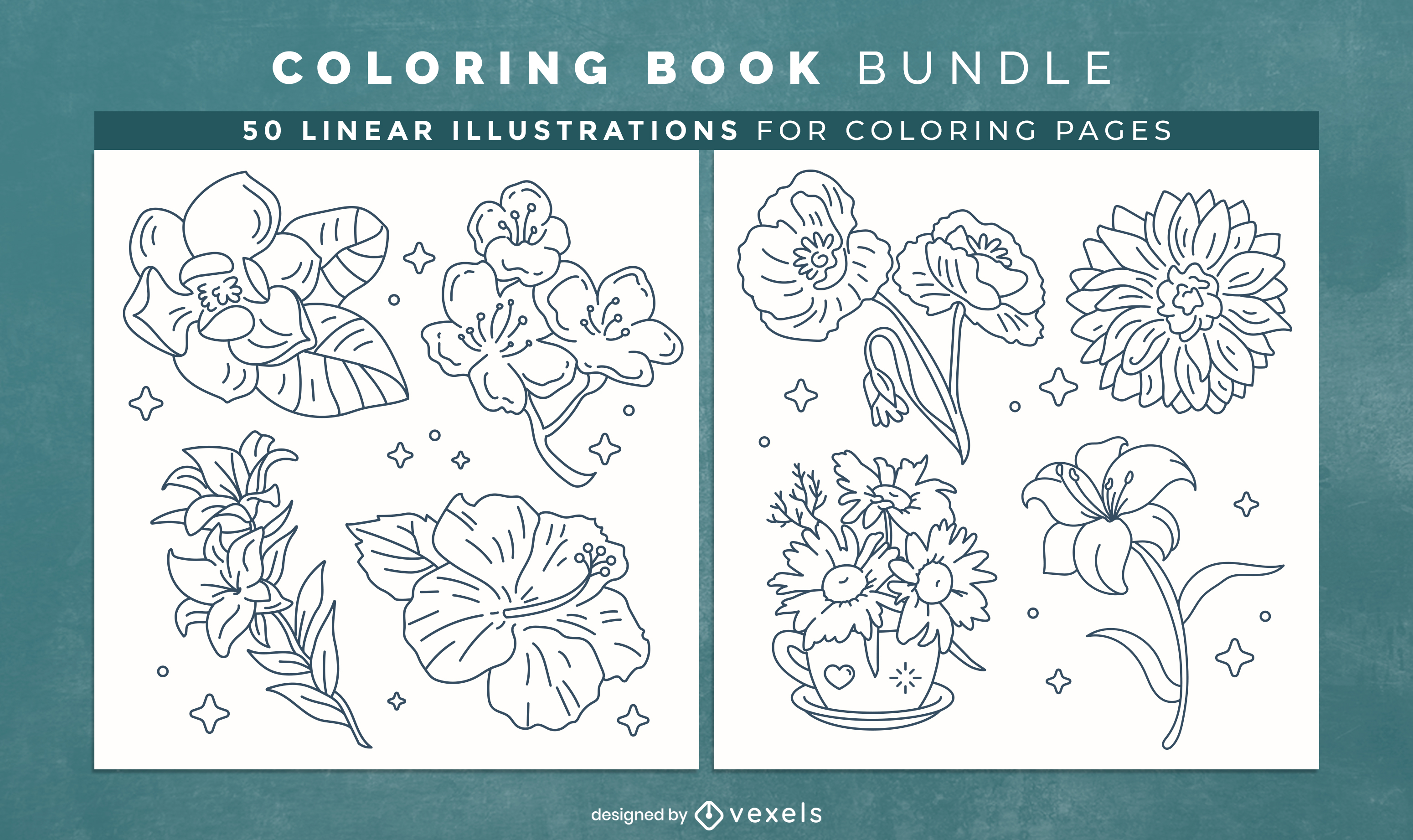 Preview Flower Coloring Book