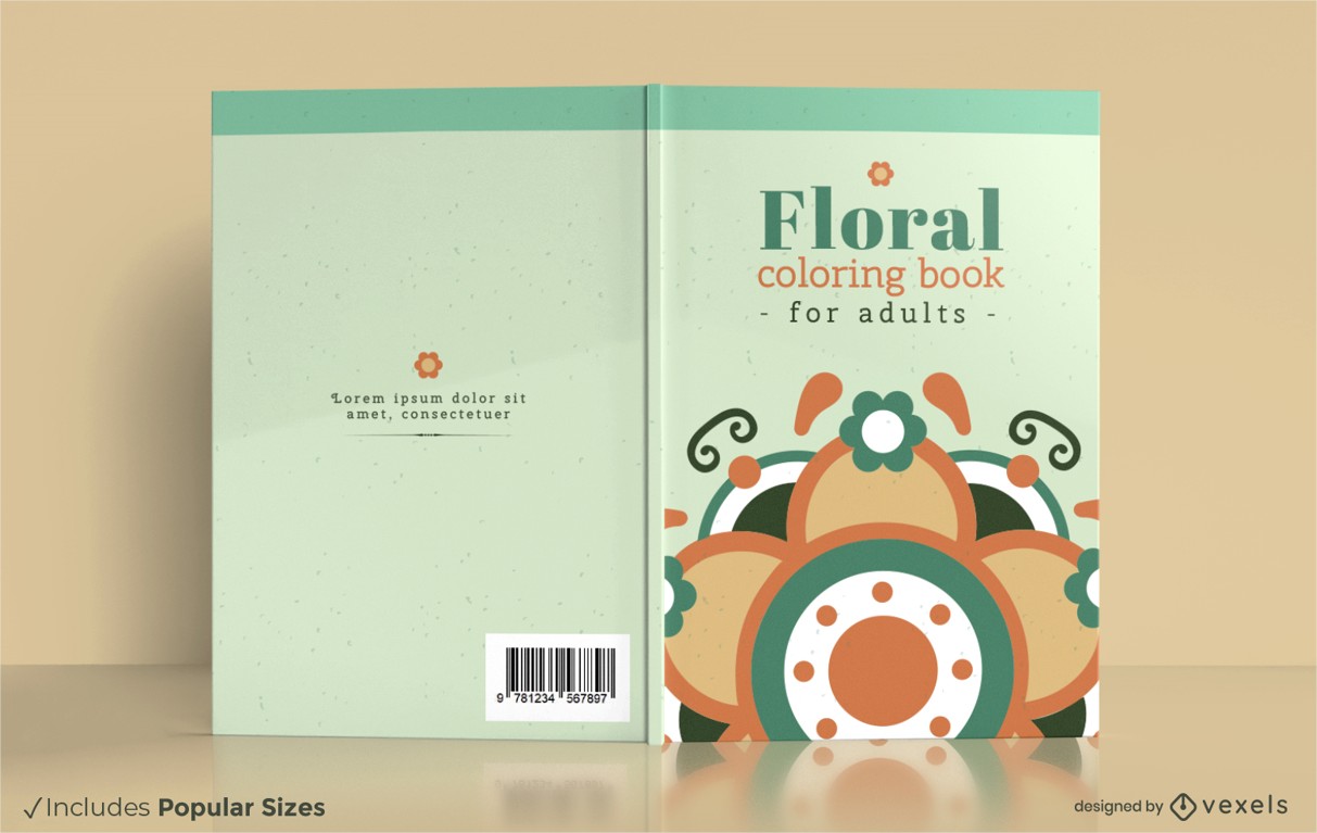 Floral Coloring Book Cover Design