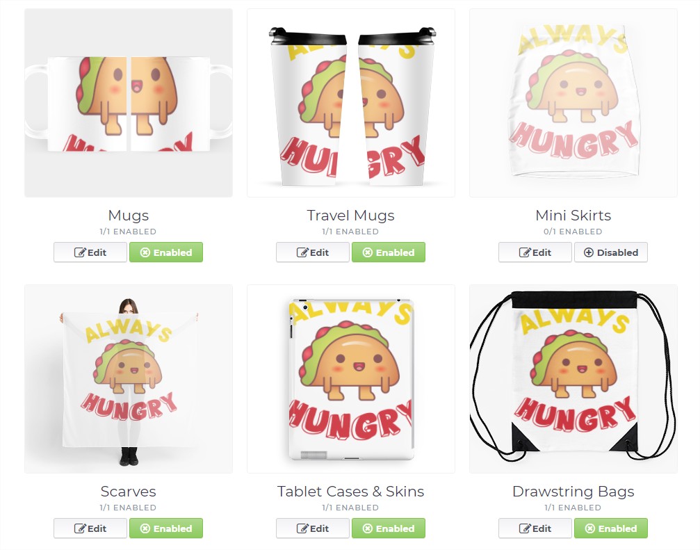 Redbubble products