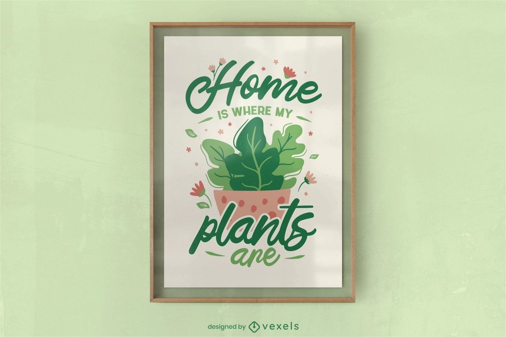 Home plant poster design